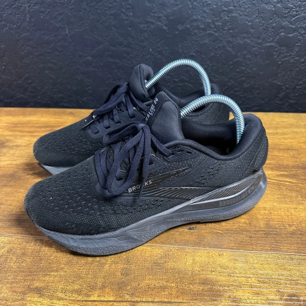 Brooks Adrenaline GTS 24 1204261B020 Black Mesh Running Shoes Womens 8 M